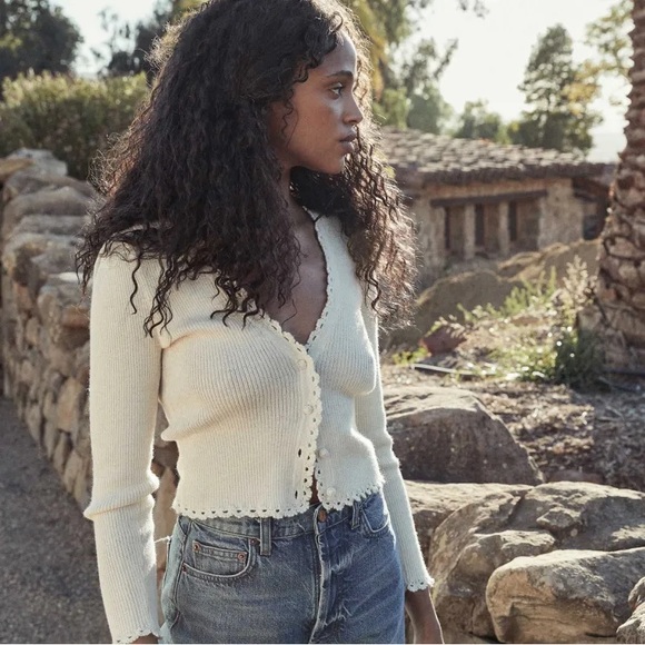 Doen Lavinia Cream Women's Cardigan Small - Picture 1 of 3